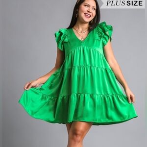 Umgee Green Tiered Dress